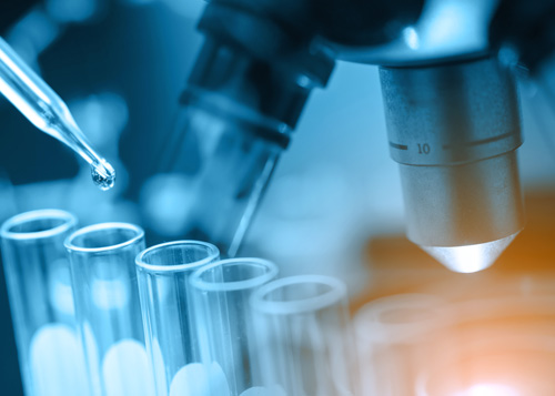 close-up van laboratoria reageerbuizen